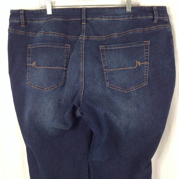 Maurices Women’s Jeans Size 22W Short Bootcut Mid Rise Dark Wash Blue Denim - Picture 5 of 8